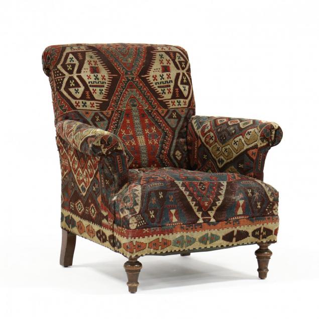 vintage-kilim-upholstered-club-chair