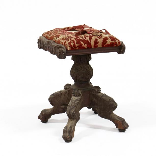 american-classical-carved-mahogany-stool