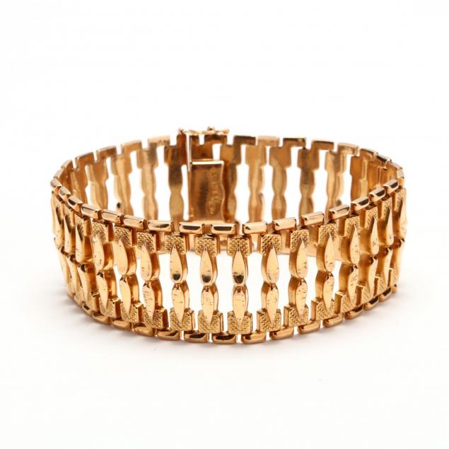 18kt-gold-wide-fancy-link-bracelet