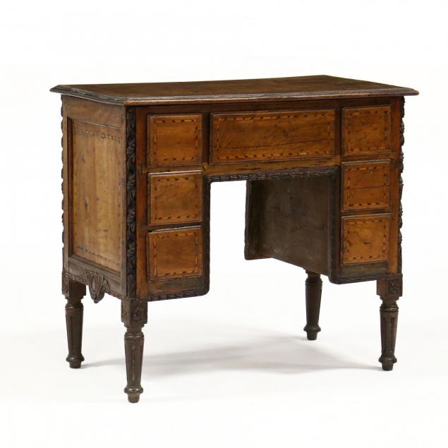 antique-italian-inlaid-diminutive-knee-hole-desk