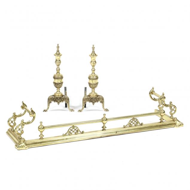 italianate-brass-fire-fender-and-andirons