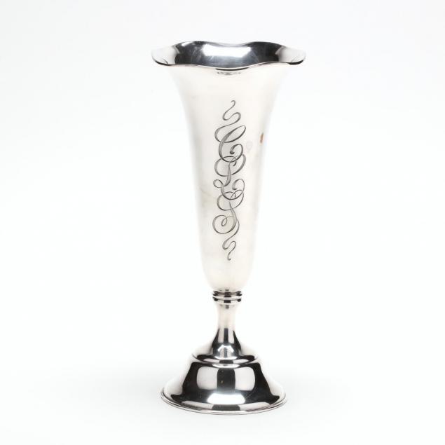 a-tall-sterling-silver-trumpet-vase-by-black-starr-frost