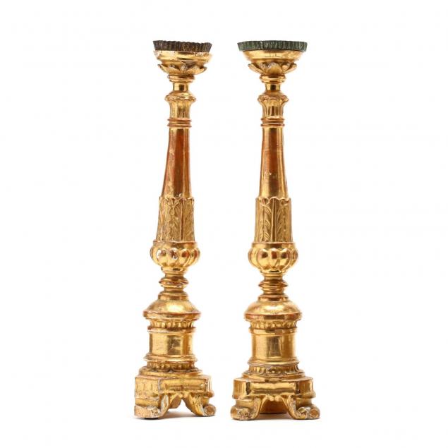 pair-of-carved-and-gilt-italianate-pricket-sticks