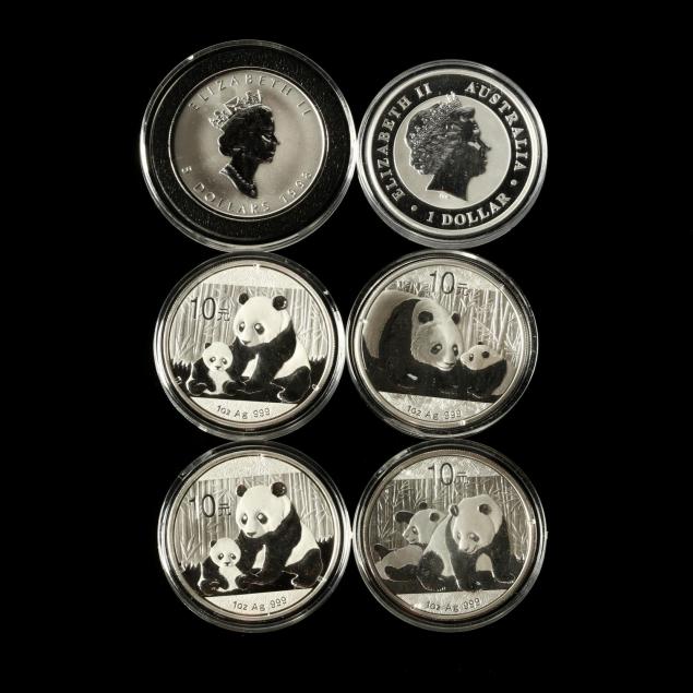 six-modern-proof-bullion-silver-coins