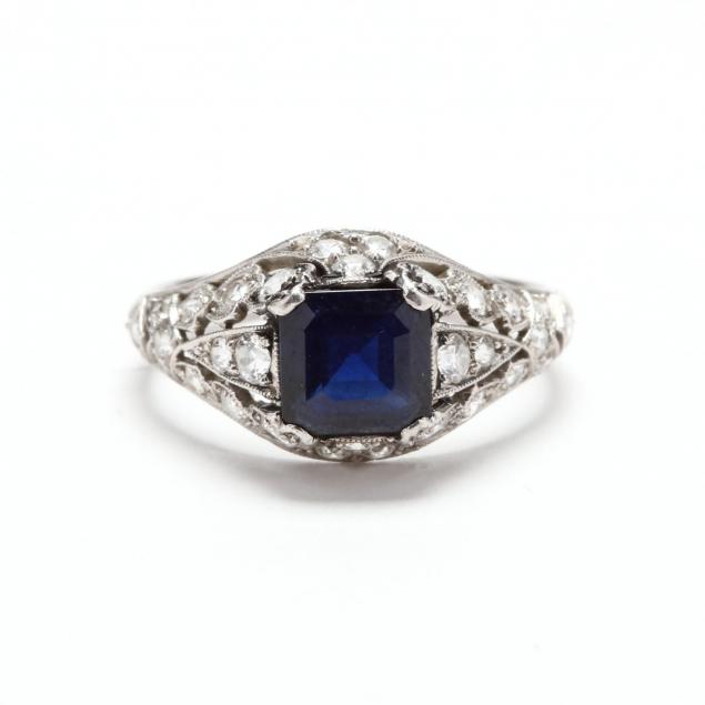 antique-platinum-sapphire-and-diamond-ring