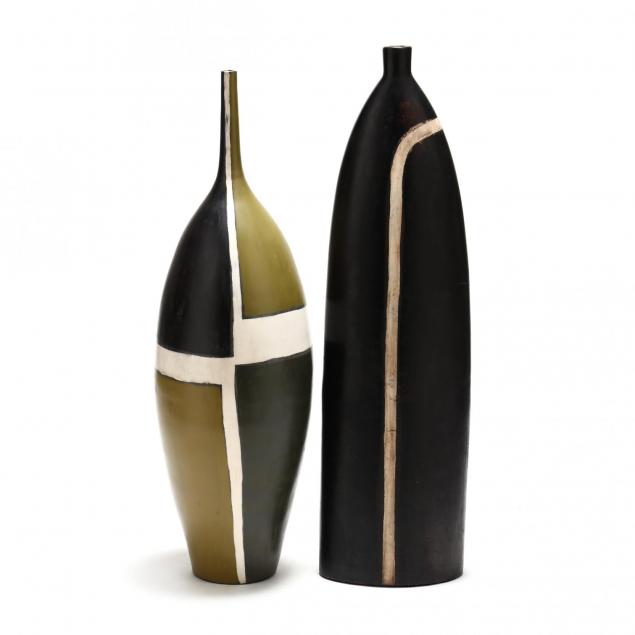 two-modern-art-pottery-floor-vases
