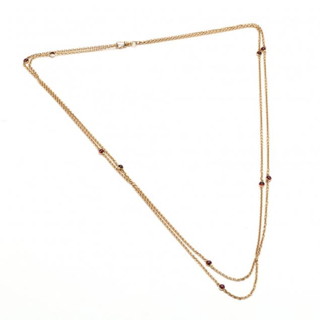 14kt-gold-and-garnet-station-necklace