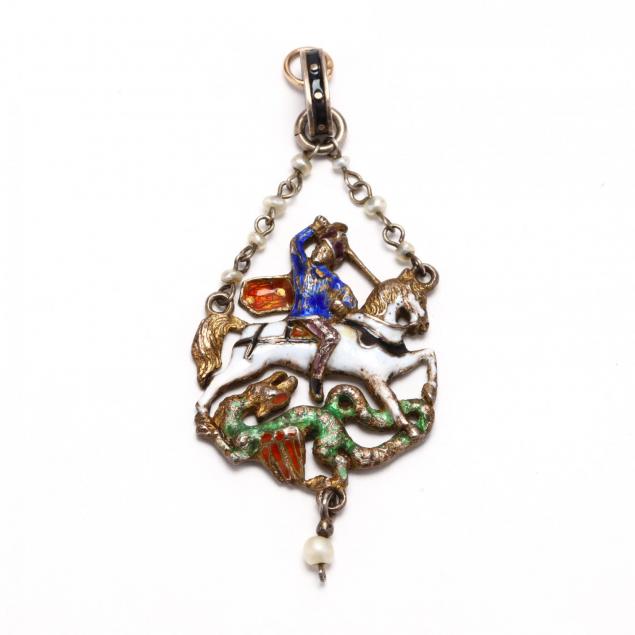 antique-silver-st-george-slaying-the-dragon-pendant