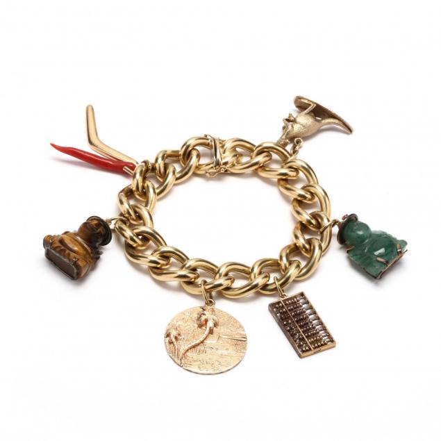 18kt-14kt-gold-multi-charm-link-bracelet