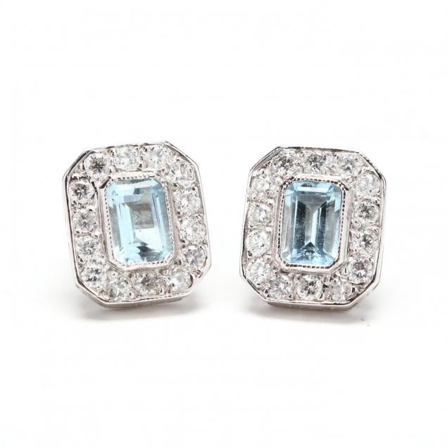 18kt-white-gold-aquamarine-diamond-stud-earrings