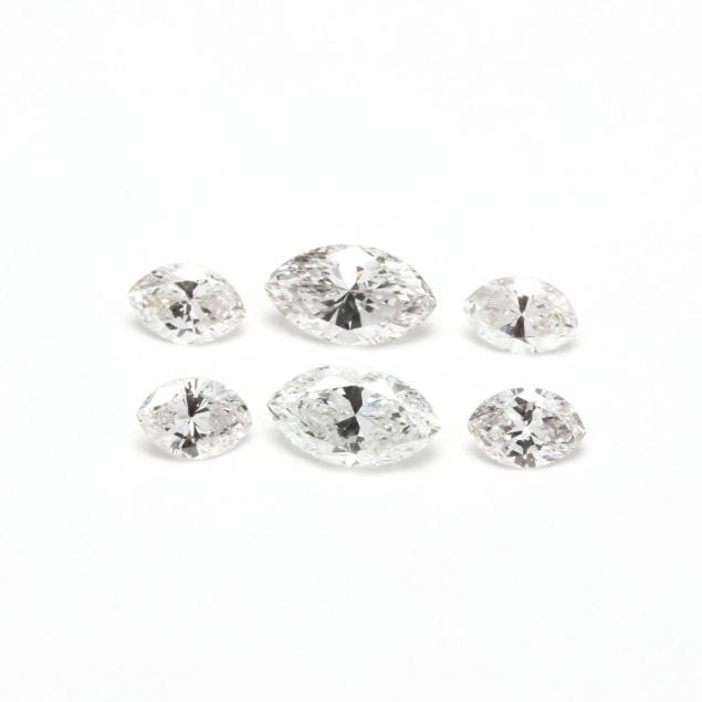 six-unmounted-marquise-cut-diamonds