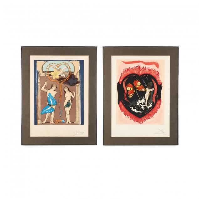 salvador-dali-spanish-1904-1989-two-lithographs-from-i-triomphe-de-l-amour-i