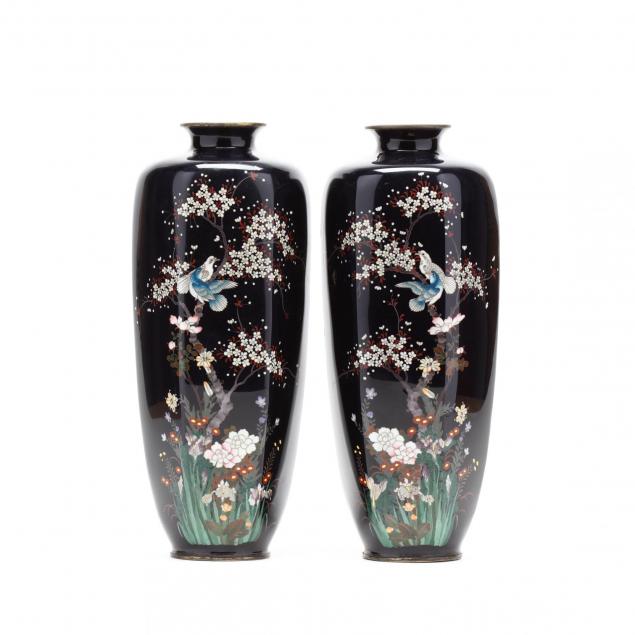 a-mirror-pair-of-japanese-navy-blue-ground-cloisonne-vases
