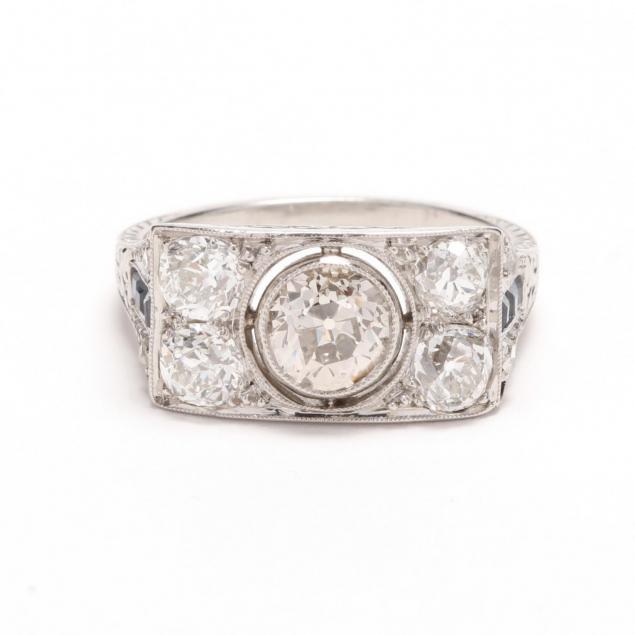 edwardian-platinum-diamond-and-sapphire-ring