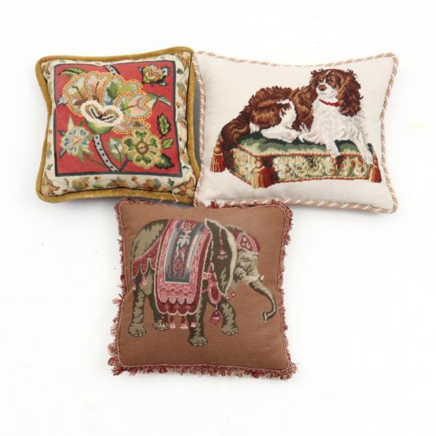 three-vintage-needlework-pillows
