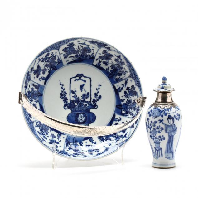 a-chinese-kangxi-period-dish-and-covered-jar-with-dutch-silver-mounts