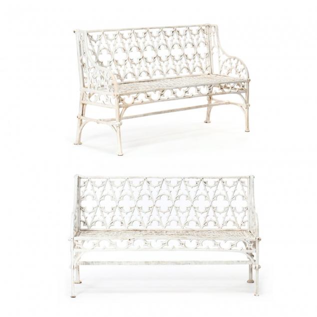 pair-of-gothic-style-cast-iron-garden-benches