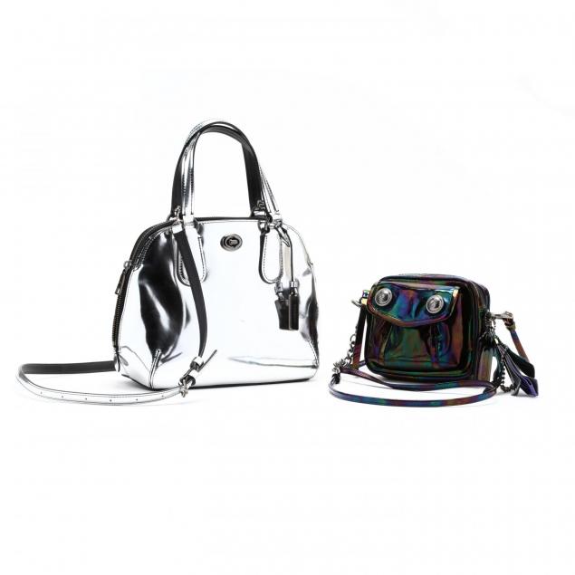two-coach-holographic-shoulder-bags