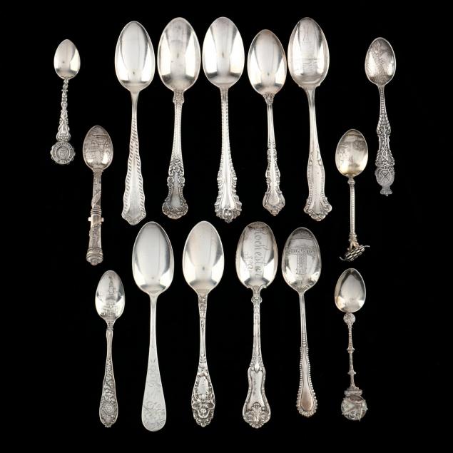 a-collection-of-sterling-silver-souvenir-spoons-teaspoons