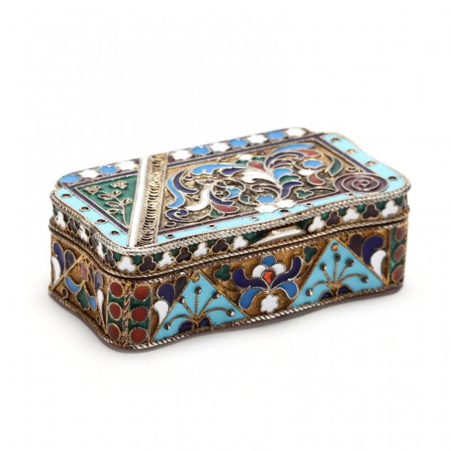 a-very-fine-russian-pre-revolutionary-silver-gilt-cloisonne-box