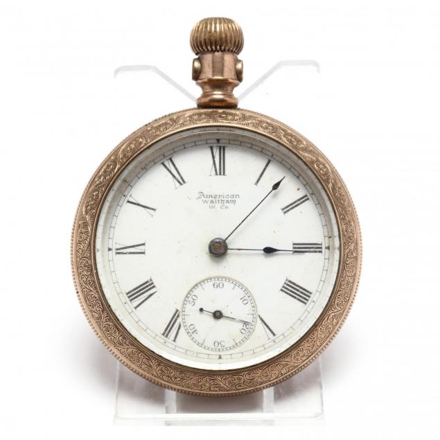 antique-gold-filled-open-face-pocket-watch-american-waltham-watch-co