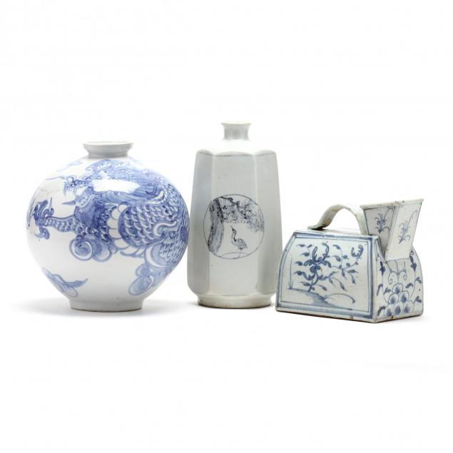 three-korean-blue-and-white-ceramics