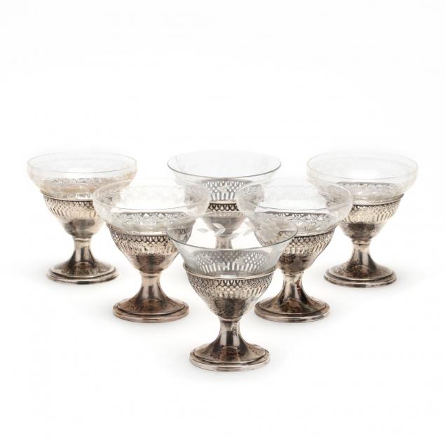 a-cased-set-of-six-sterling-silver-and-elegant-glass-sherbets
