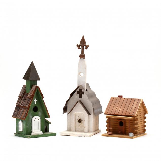 three-folk-art-birdhouses