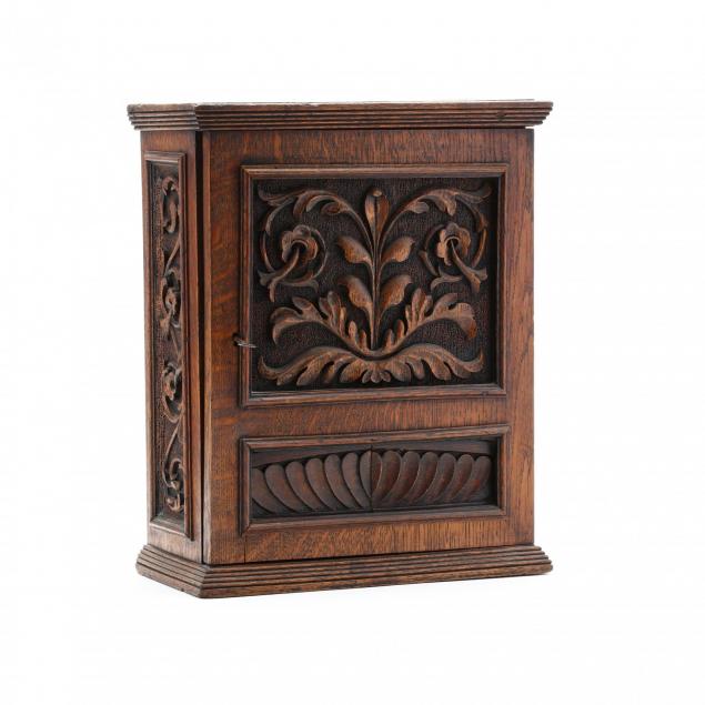 antique-carved-oak-hanging-cabinet