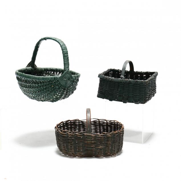 three-green-painted-baskets