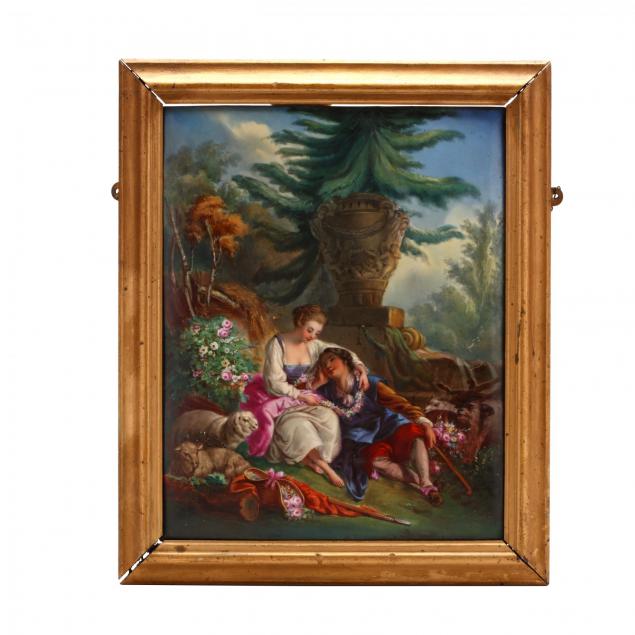 antique-continental-painting-on-porcelain-plaque