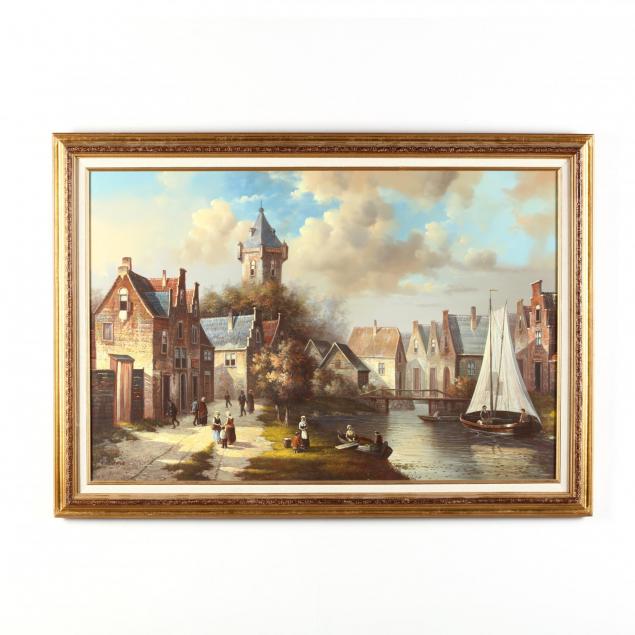 dutch-school-20th-century-village-view-with-canal