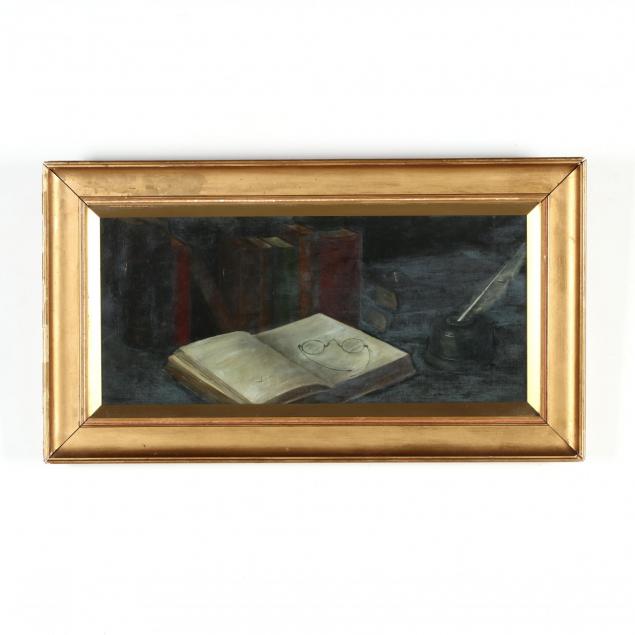antique-english-school-still-life-painting-of-a-scholar-s-desk