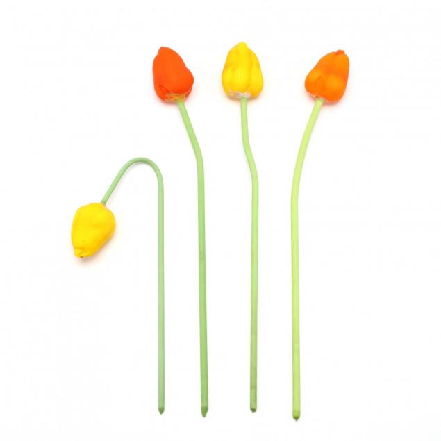 four-vintage-satin-glass-tulips