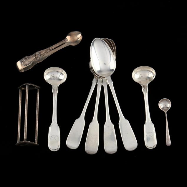 a-group-of-nine-english-sterling-silver-flatware-pieces