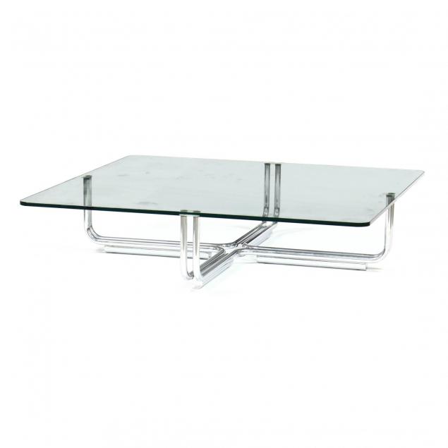 gianfrano-frattini-italian-1926-2004-large-chrome-and-glass-coffee-table