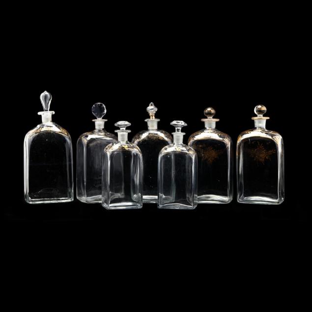 seven-antique-blown-glass-decanters
