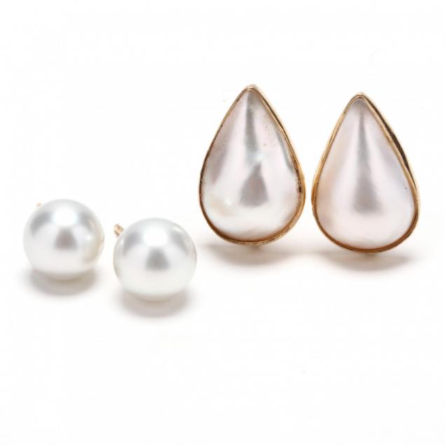 two-pairs-gold-and-pearl-earrings