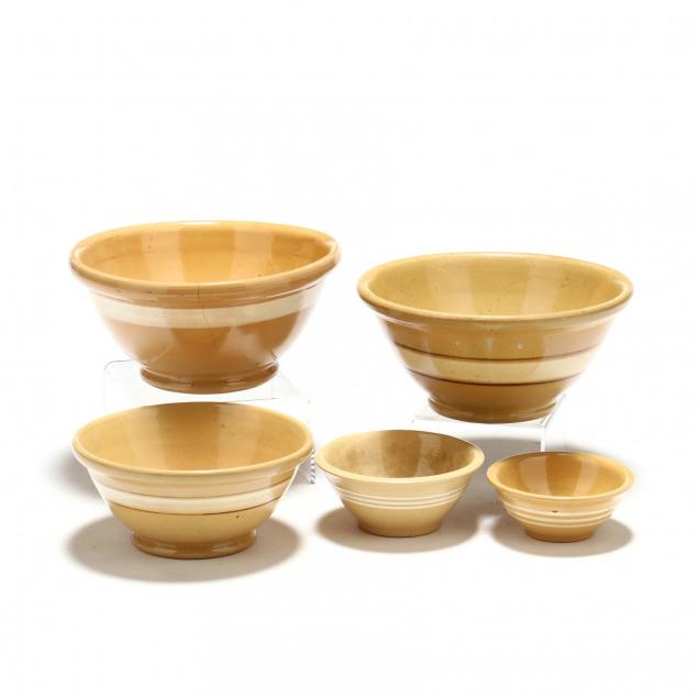 group-of-yellowware-mixing-bowls