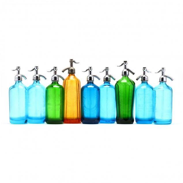 nine-vintage-glass-seltzer-bottles