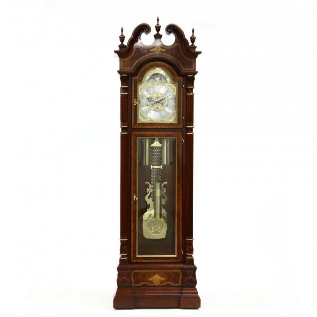 charles-sligh-inlaid-mahogany-tall-case-clock