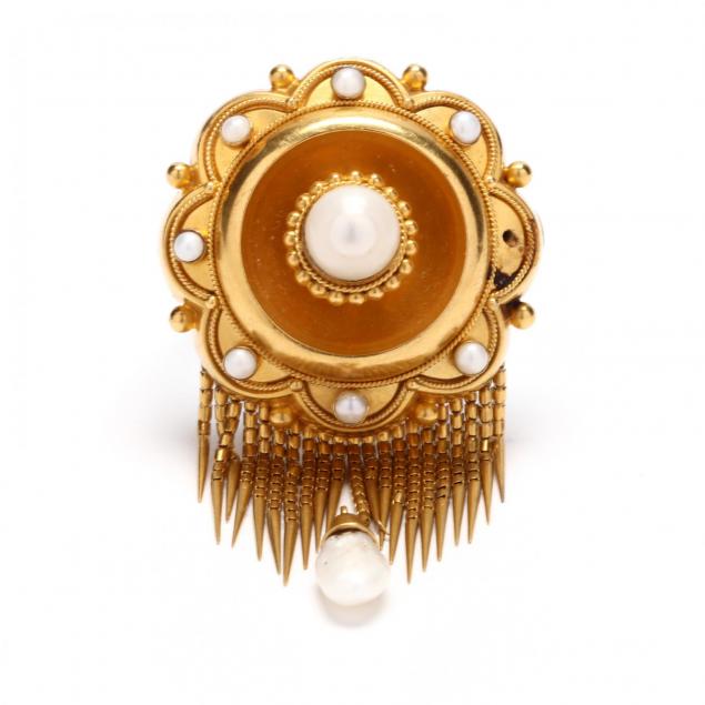 etruscan-revival-gold-and-pearl-brooch