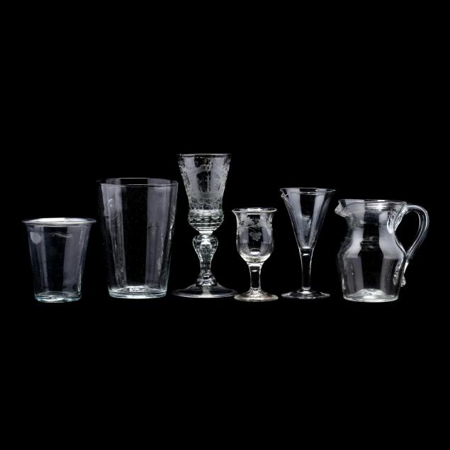 six-pieces-of-early-blown-glass
