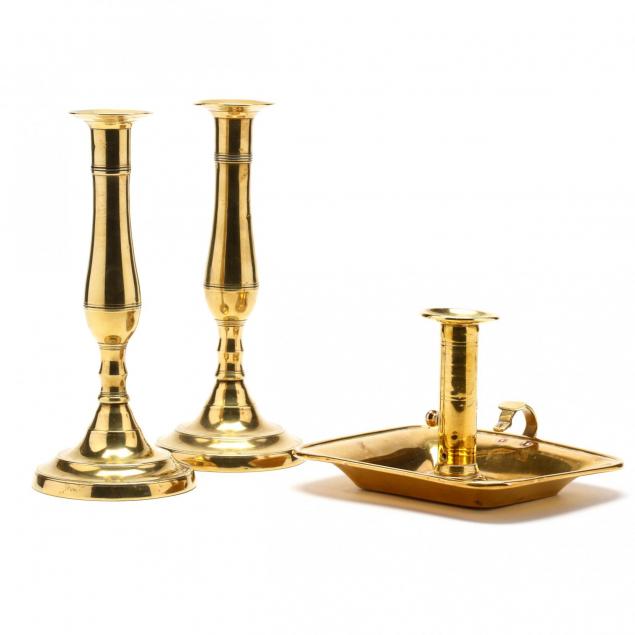 three-19th-century-brass-candlesticks