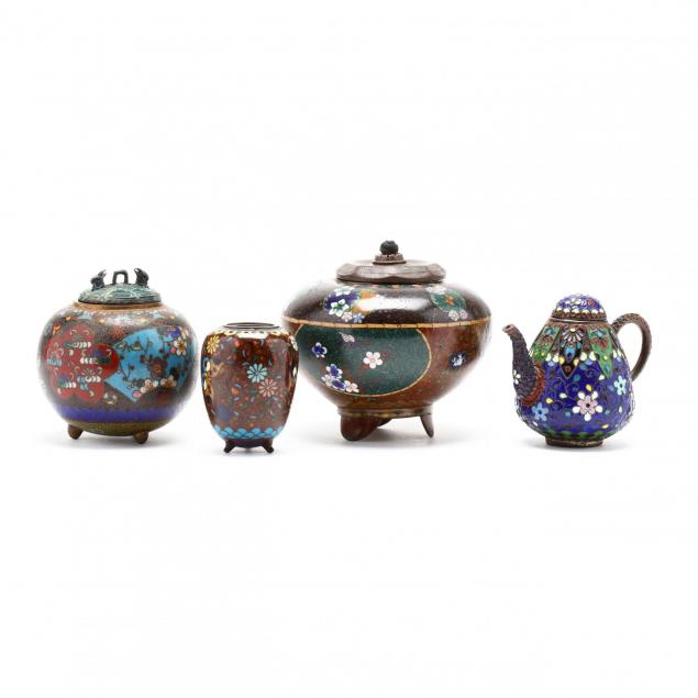 four-pieces-of-antique-cloisonne