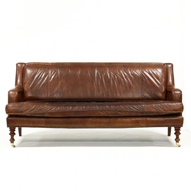 baker-english-style-leather-upholstered-sofa
