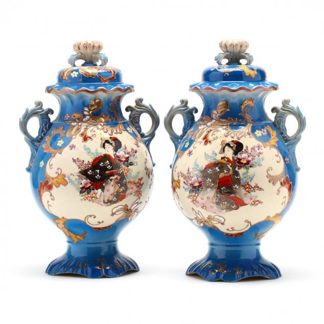 pair-of-japanese-satsuma-pottery-lidded-urns