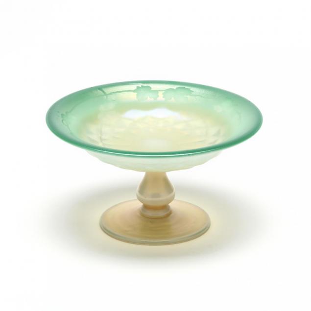 l-c-tiffany-engraved-green-favrile-footed-compote