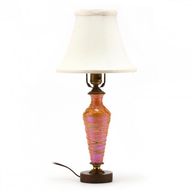 att-steuben-threaded-art-glass-lamp