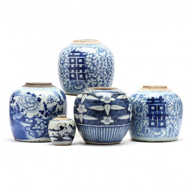 five-blue-and-white-decorated-ginger-jars
